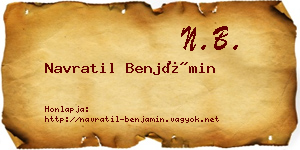Navratil Benjámin névjegykártya